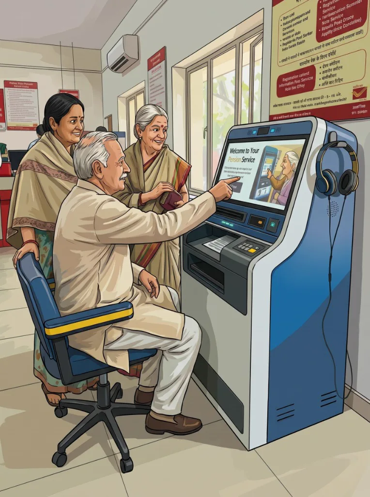Pension Saathi Kiosk Illustration